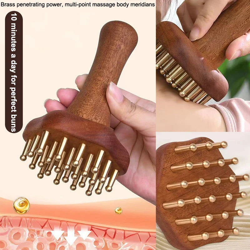 Brass Bead Gua Sha Comb – Meridian Massage Tool | 4 Colors Meridian Massage Comb Qme