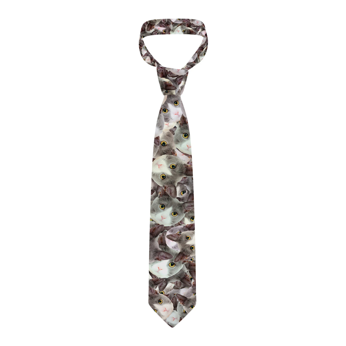 Cute Funny Cat Necktie – 3D Cartoon Print Fashion Tie Novelty Necktie Qme