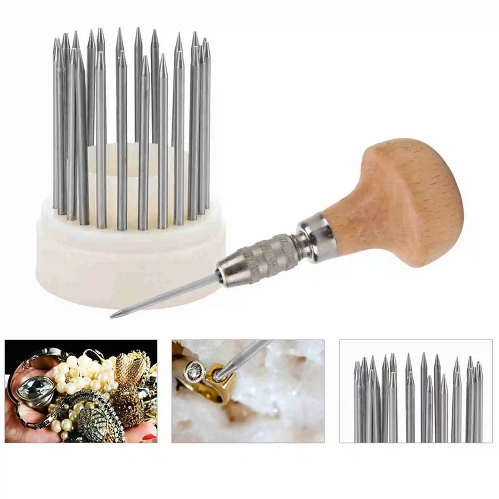 23-Piece Beading Graver Set | Diamond Stone Setting Jewelry Tools Jewelry Setting Tools Qme