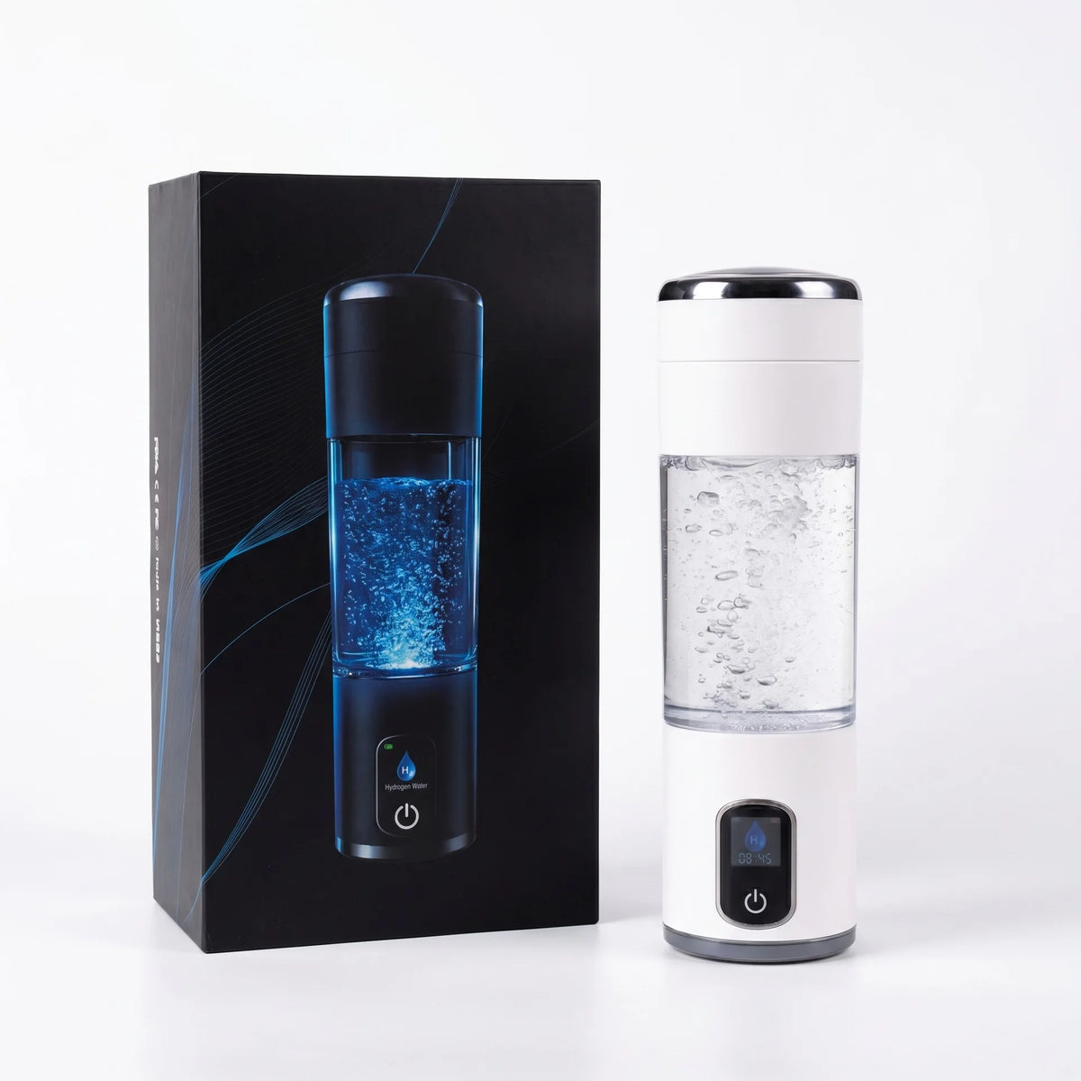 Hydrogen Water Bottle 320ml 8000ppb SPE PEM | BPA Free USB Charge Hydrogen Water Generator Qst White China Mainland No plug