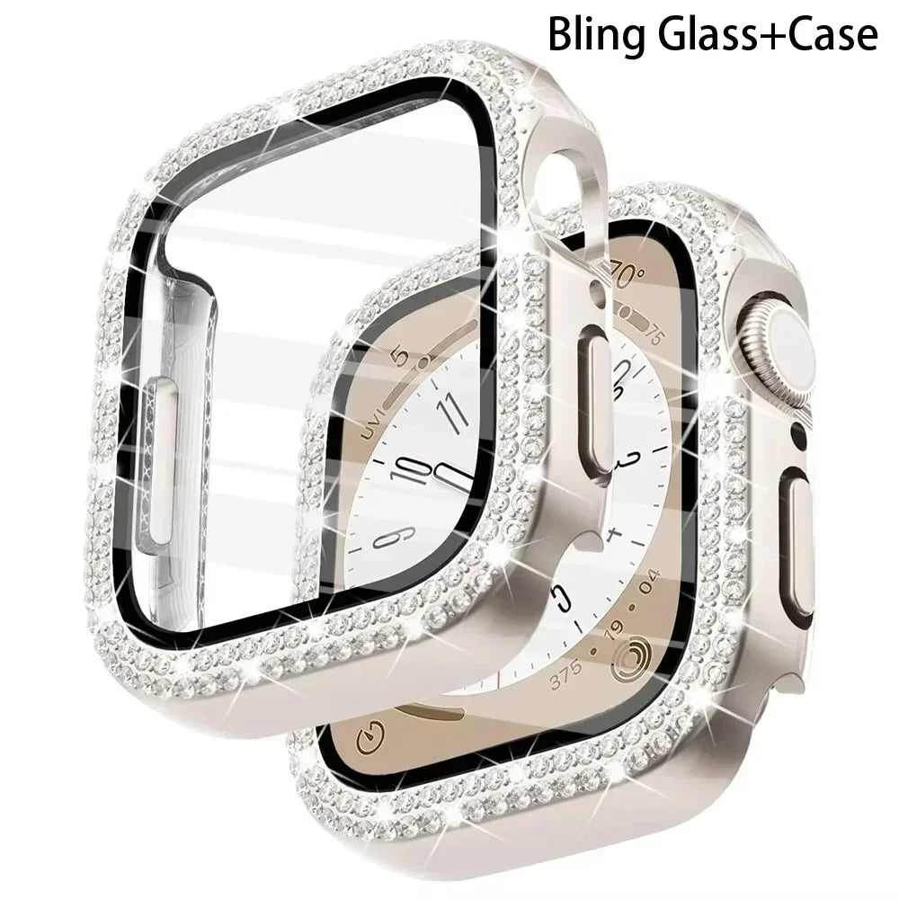 Apple Watch Series 10 Bling Diamond Bumper & Screen Protector Smartwatch Case Qme