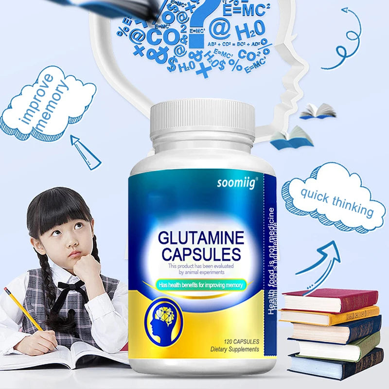 L-Glutamine 120 Capsules – Gut, Muscle & Immune Support Amino Acid Supplement Qst