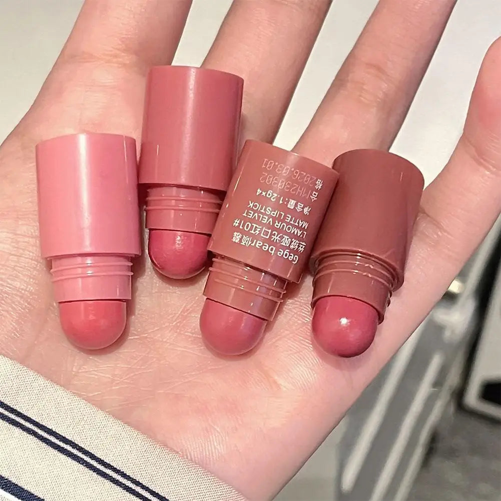 Matte Velvet Lipstick Pencil Combo – Non-Stick Lip Tint Set Lip Makeup Combo Qme