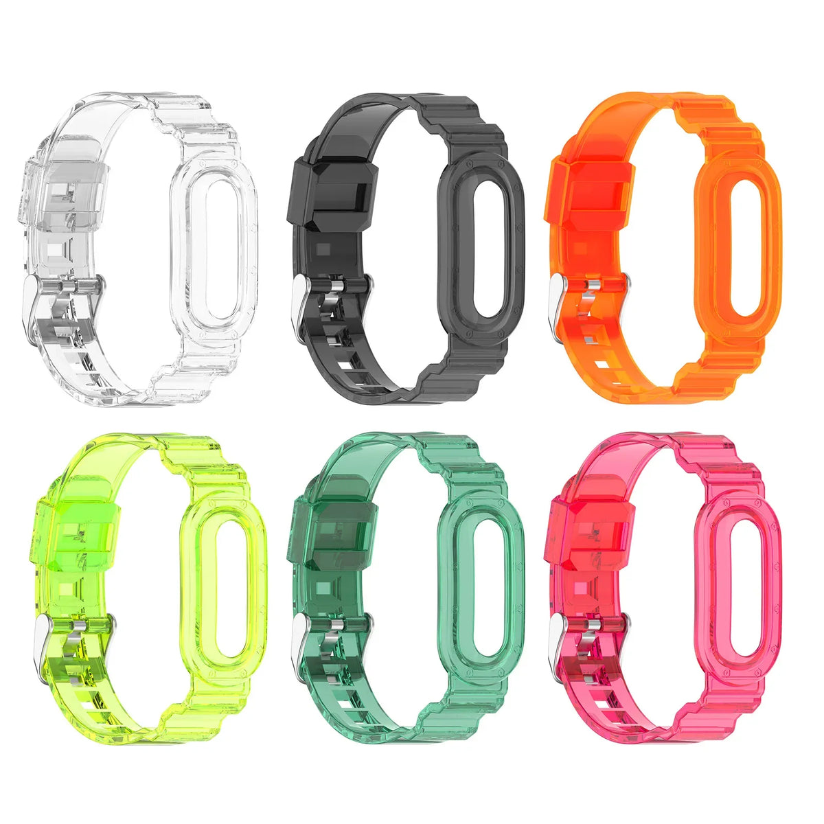 TPU Transparent Adjustable Band for Google Fitbit | 6 Colors Fitness Watch Band Qme