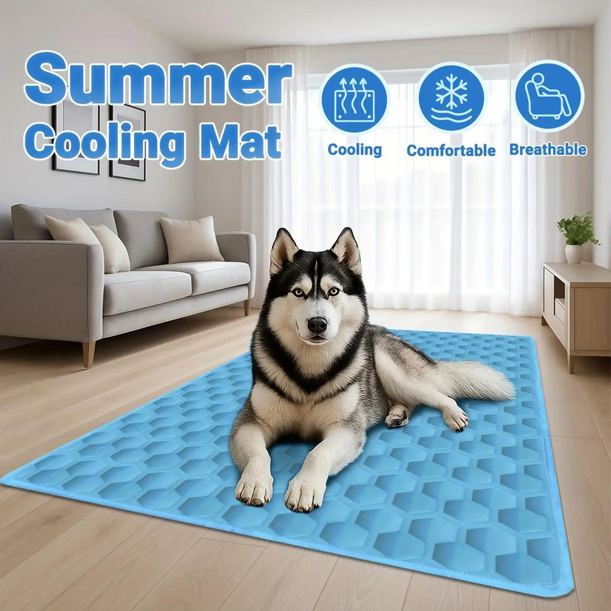 Non-Slip Dog Cooling Mat | Summer Pad Small to Large Breeds Dog Cooling Mat Qme