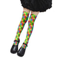 Harajuku Puzzle Plaid Knee Socks | Kawaii Novelty Stockings Novelty Knee Socks Qme style6 One Size