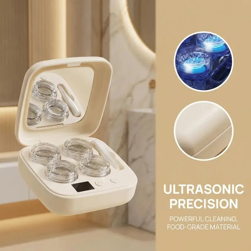 Portable Ultrasonic Contact Lens Cleaner | USB-C Charging Lens Cleaning Machine Qme