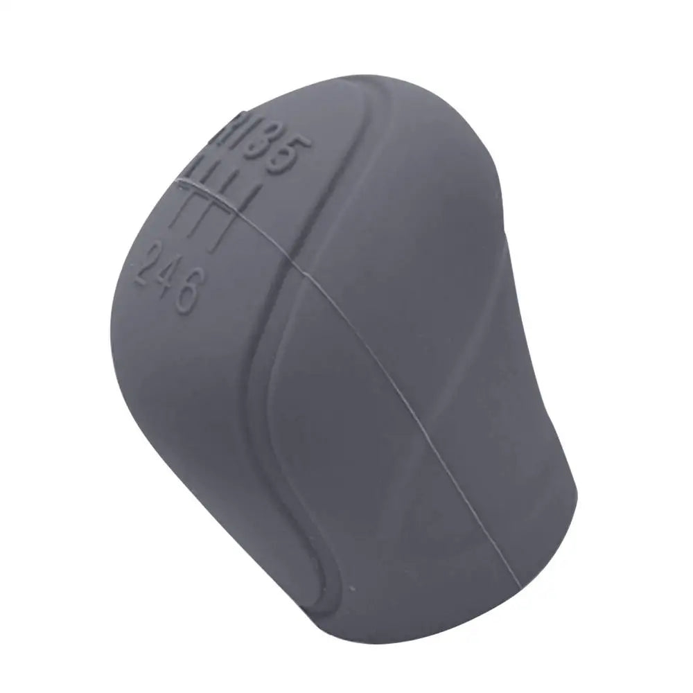 Silicone Car Shift Knob Cover – 6-Speed Anti-Slip Collar Gear Shift Cover Qst Gray
