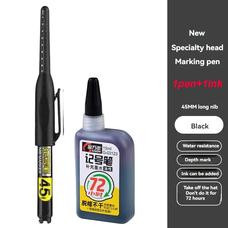 Waterproof Deep Hole Marker Pen – Long Nib Carpenter Pen