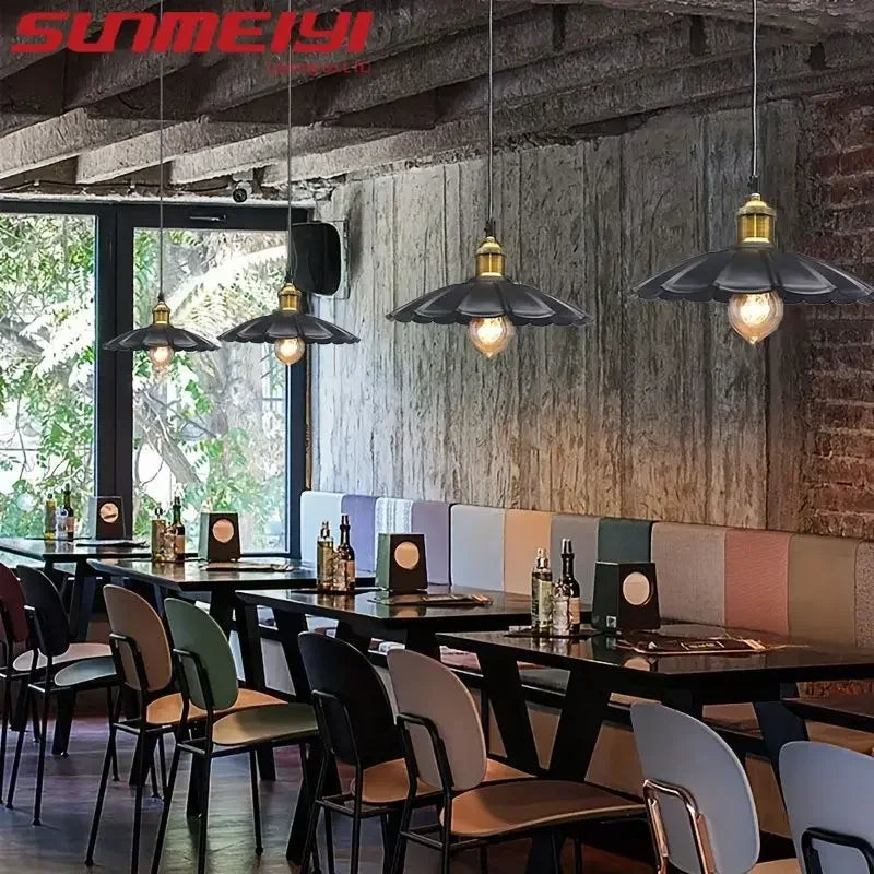 Vintage Industrial Pendant Light E27 Loft Retro Chandelier Lamp Industrial Pendant Light Qme