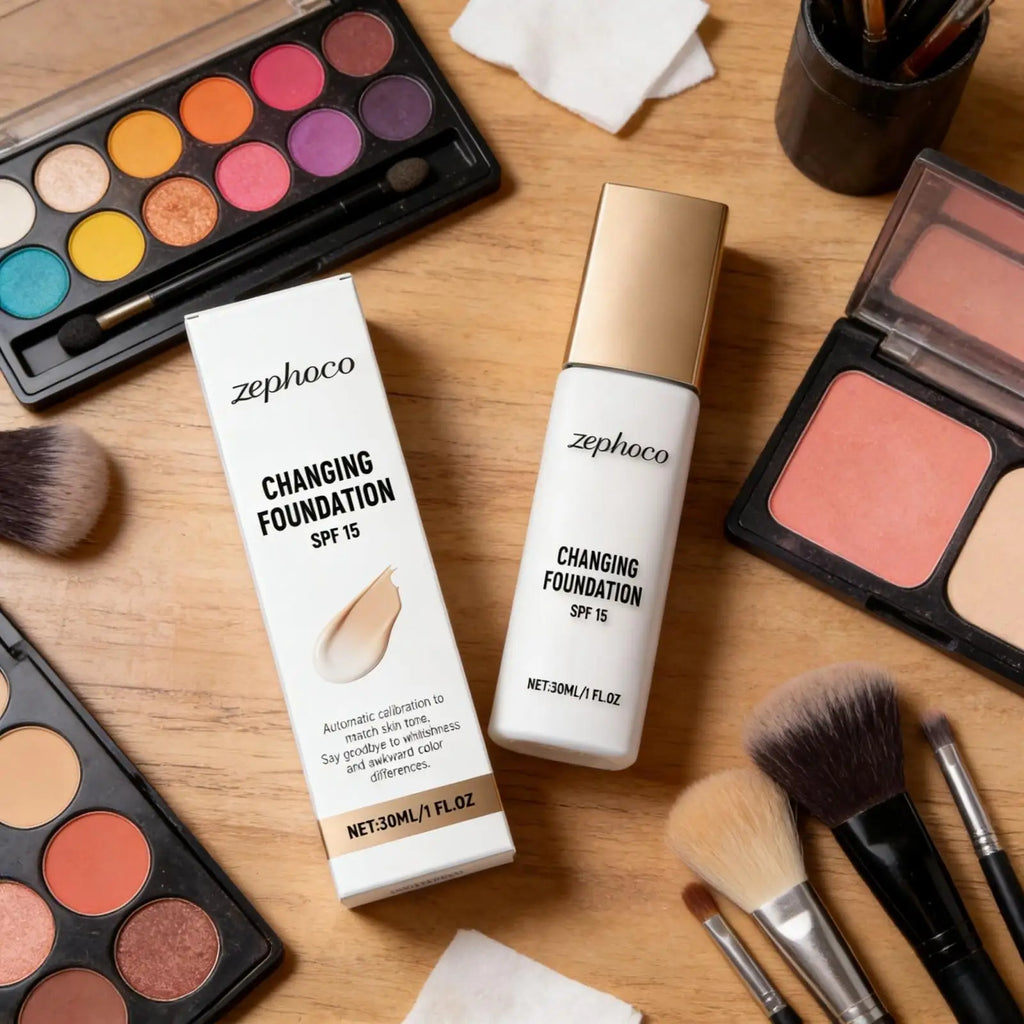 Zephoco Color Changing Foundation SPF 15 – Matte & Hydrating Liquid Foundation Qst