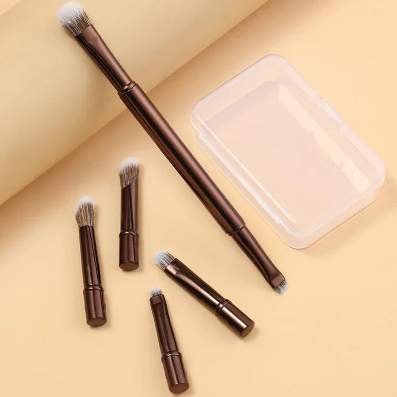 Mini Travel Makeup Brush Set – 6-Piece Portable Cosmetic Kit Makeup Brush Set Qme
