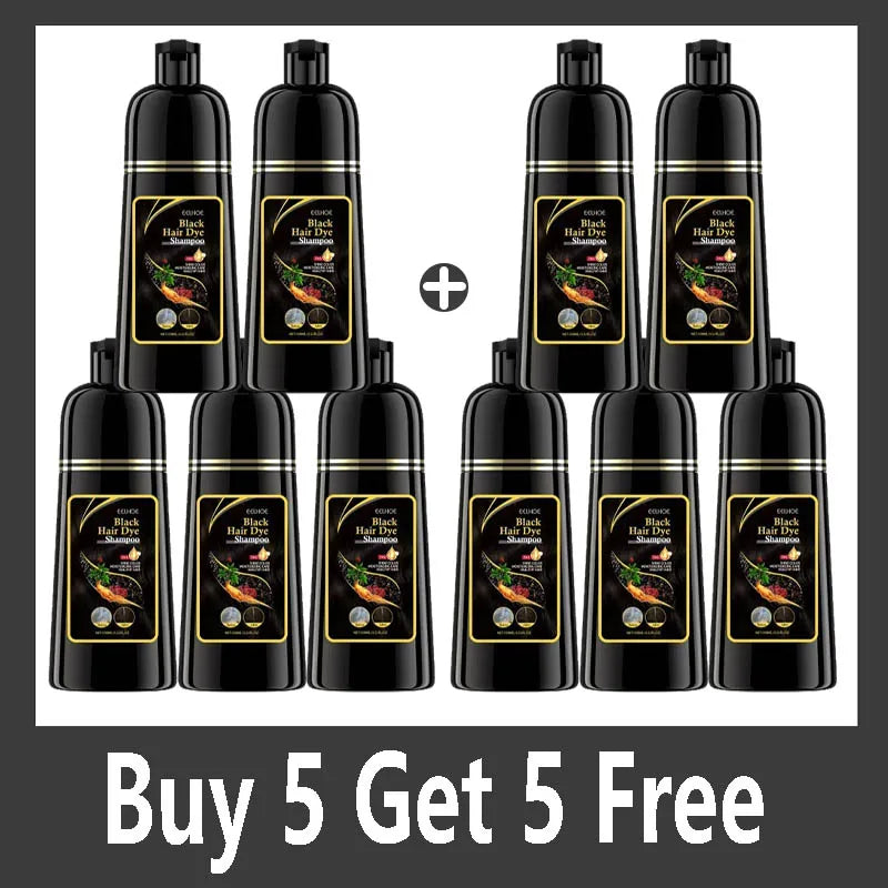 Natural Herbal Hair Dye Shampoo – Gray to Dark Brown & Black Hair Dye Shampoo Qme Buy 5 Get 5 Free