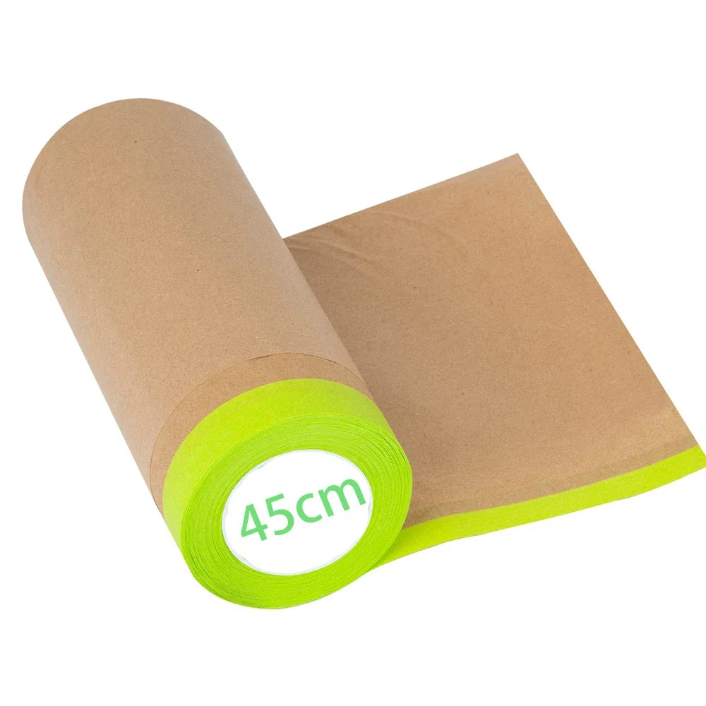 Pre-Taped Masking Paper Painting Tape & Drape Protective Roll Masking Paper Roll Qme 1 Roll 15M 20cm