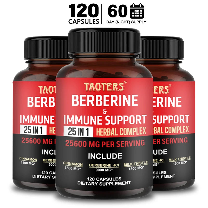 Ceylon Cinnamon & Berberine Capsules – Heart, Gut & Immune Herbal Supplement Qst 120 count-3 bottle