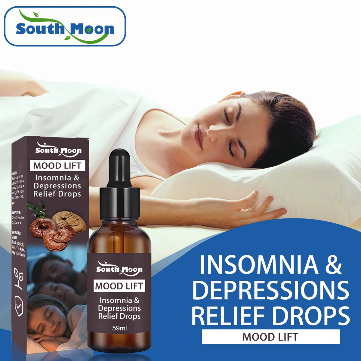 South Moon Deep Sleep Essential Oil Drops 59ml – Calming Formula Sleep Essential Oil Qst