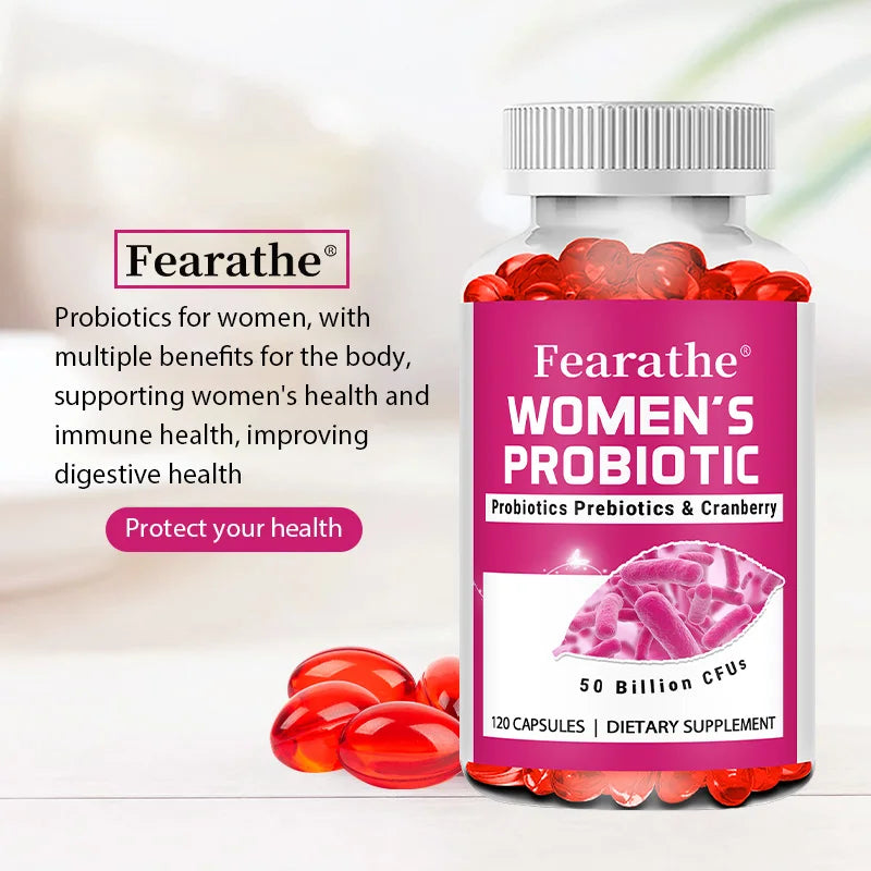 Women's Probiotic Capsules with Prebiotics & Cranberry 50B CFU Probiotic Supplement Qst