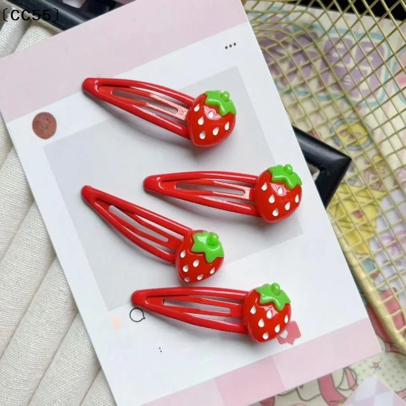 10Pcs Strawberry BB Hair Clips for Girls – Cute Baby Hairpins Girls Hair Clips Qst