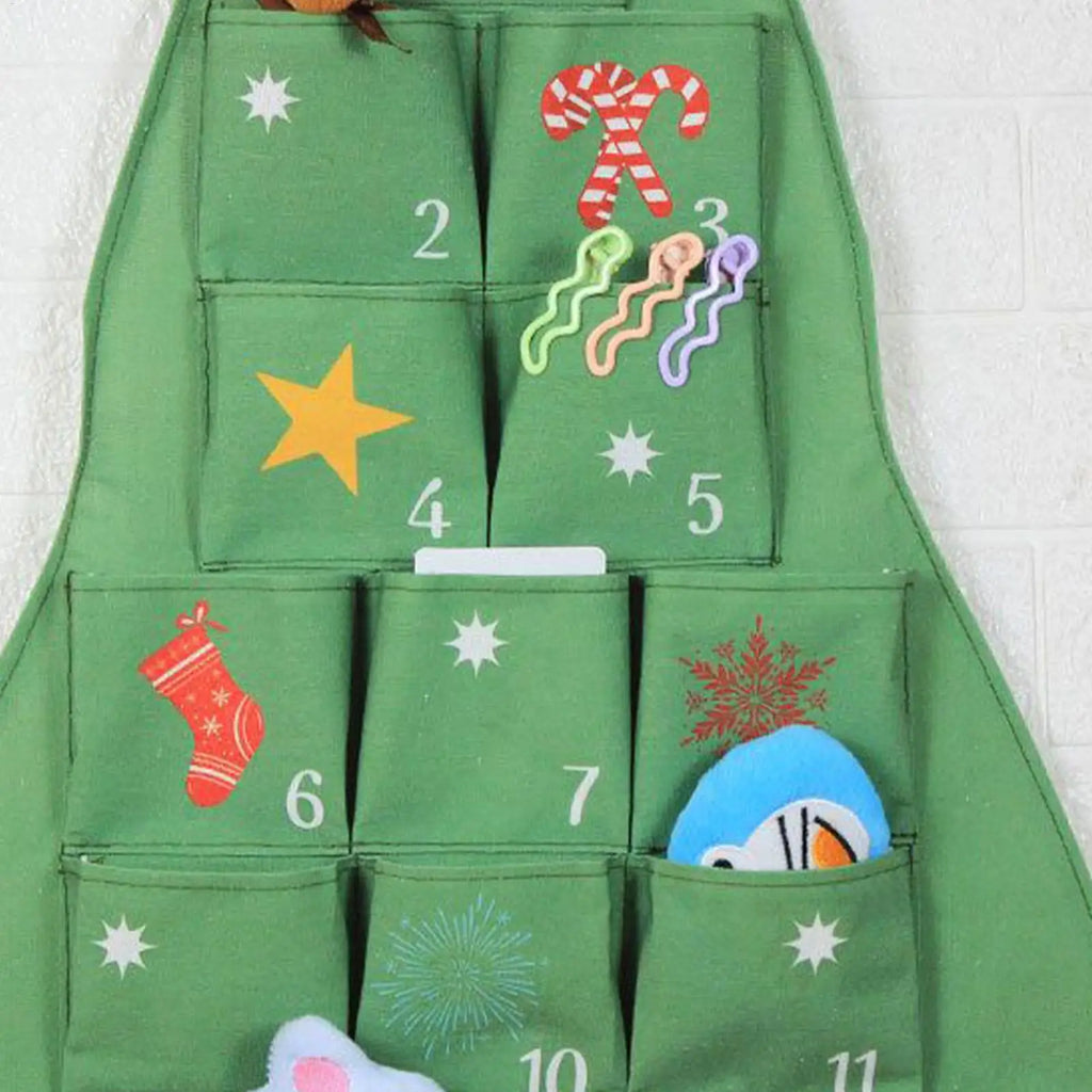 Fabric Advent Calendar Christmas Tree Organizer – 24 Pockets Advent Calendar Organizer Qme