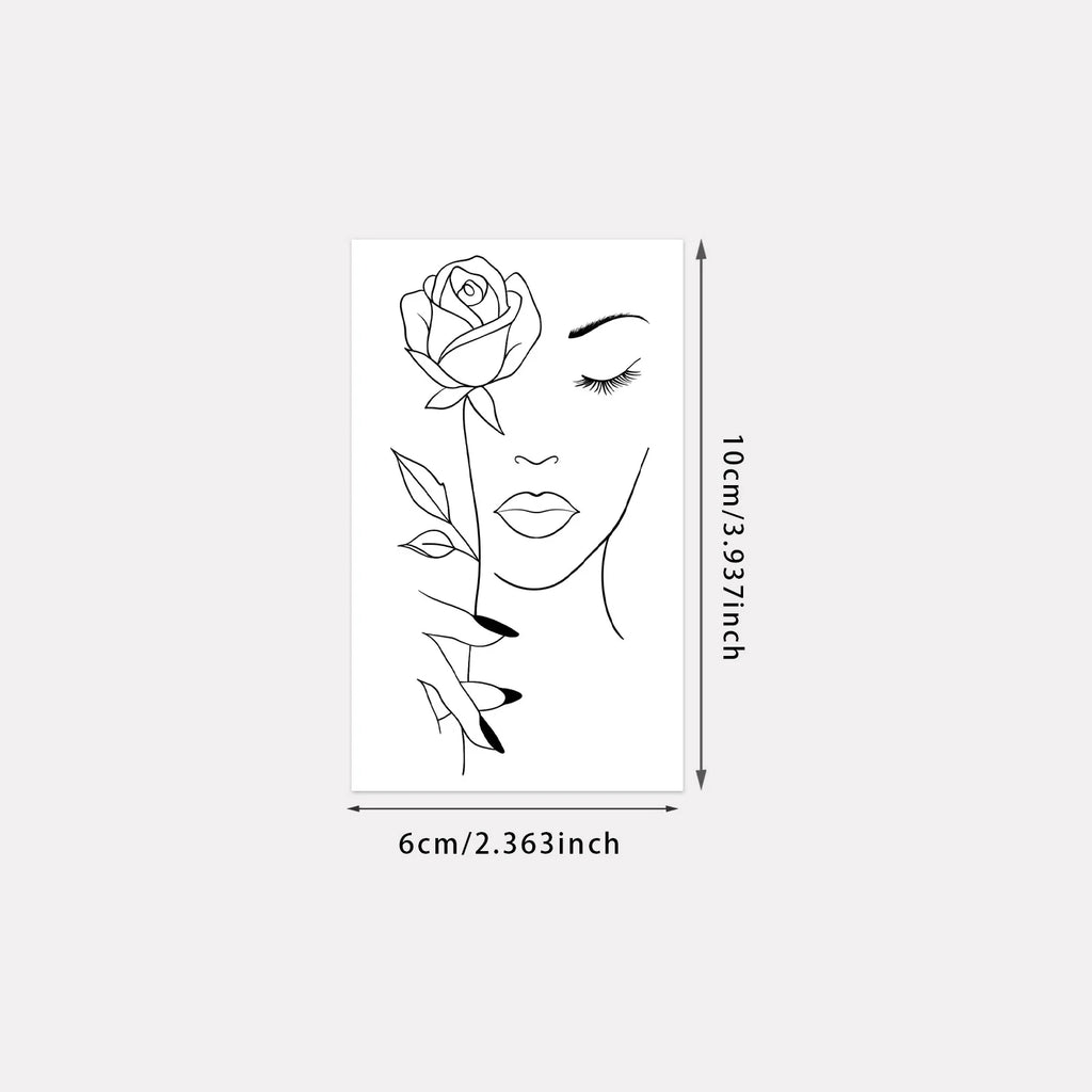Minimalist Leaf Vine Temporary Tattoo Sticker – Waterproof Fine Line Temporary Tattoo Sticker Qme LX-1028