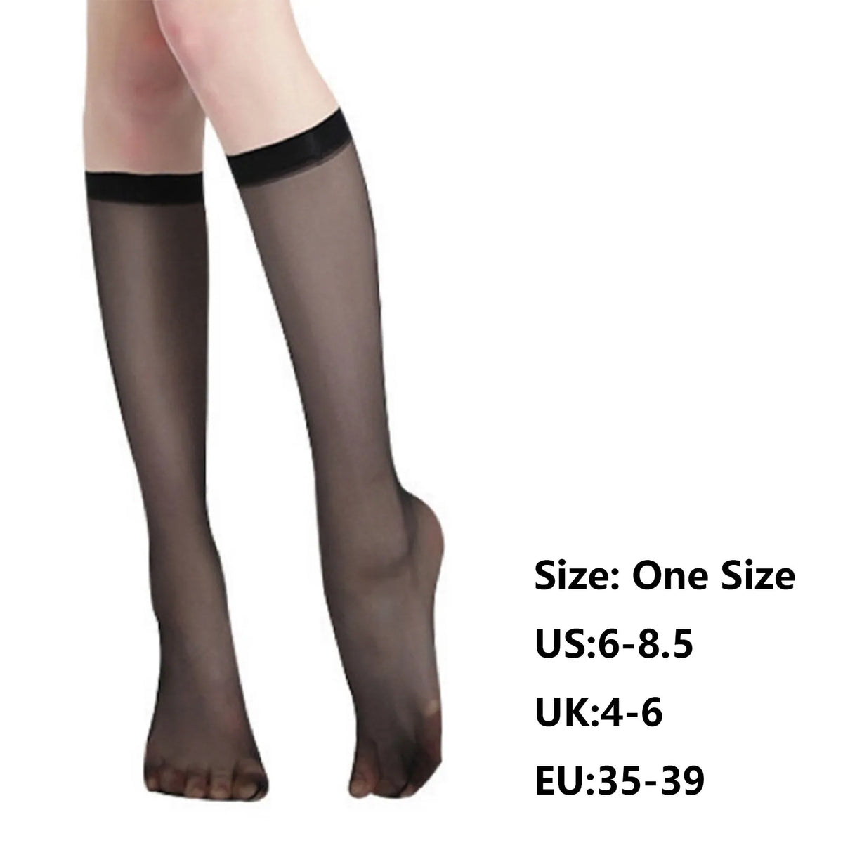 Women's Mesh Mid-Calf Socks – Sheer Solid Stockings, 5 Colors Mesh Mid-Calf Socks Qme