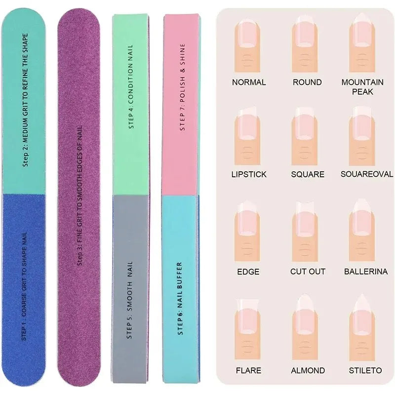 7-Sided Nail Buffer Block – Professional File & Polisher Nail Buffer Block Qme