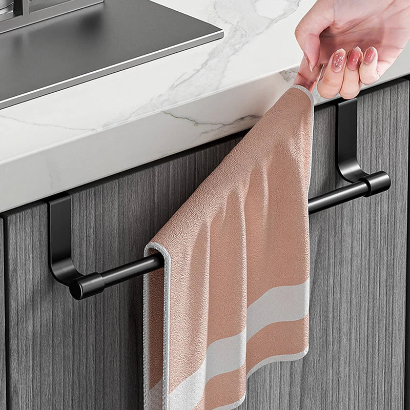 Kitchen Cabinet Towel Rack – No-Drill Dishcloth Holder Cabinet Towel Rack Qme