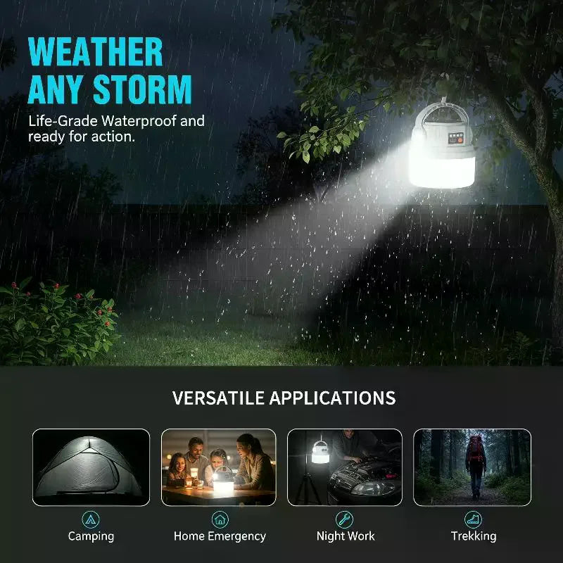 Solar Rechargeable Camping Light – 1800mAh Emergency Lamp Solar Camping Lantern Qme