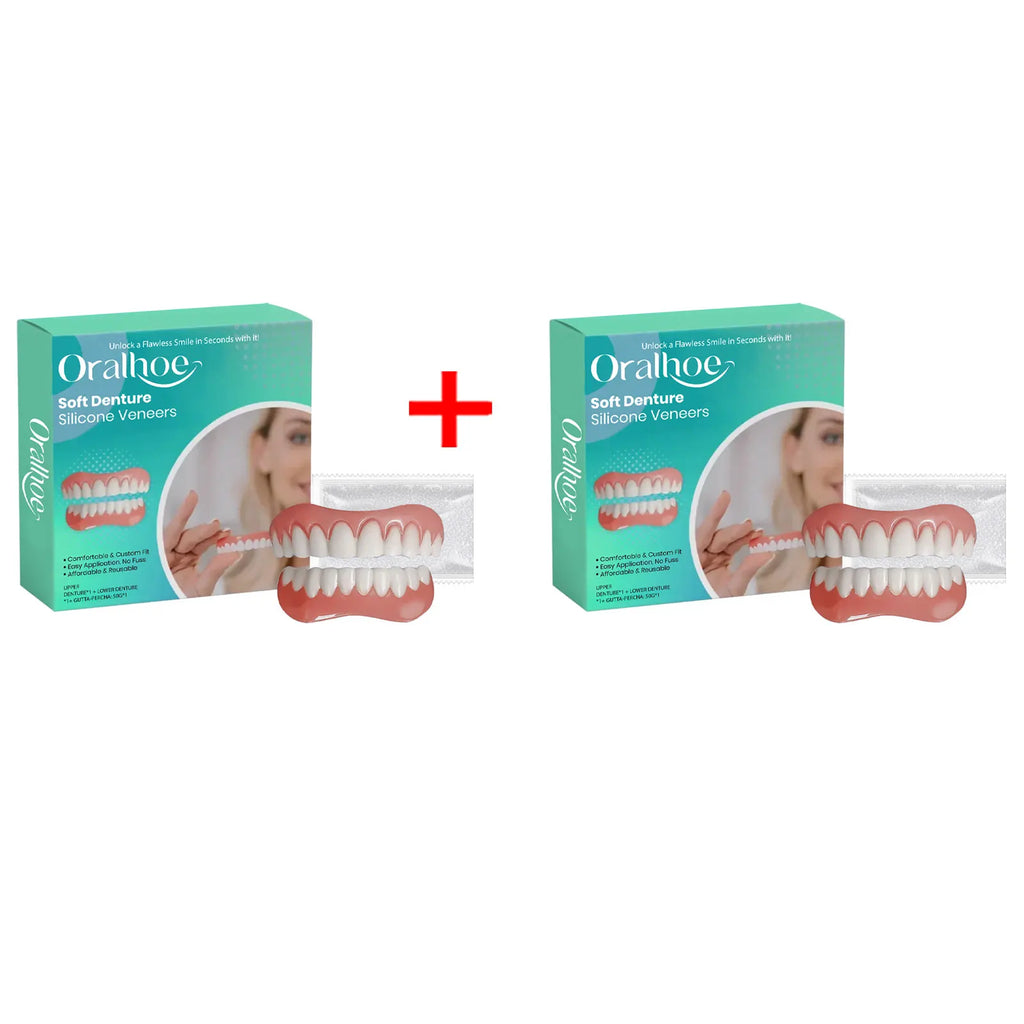 Silicone Denture Reline Kit – Full Set Comfortable False Teeth Denture Reline Kit Qme 2Set Boxed