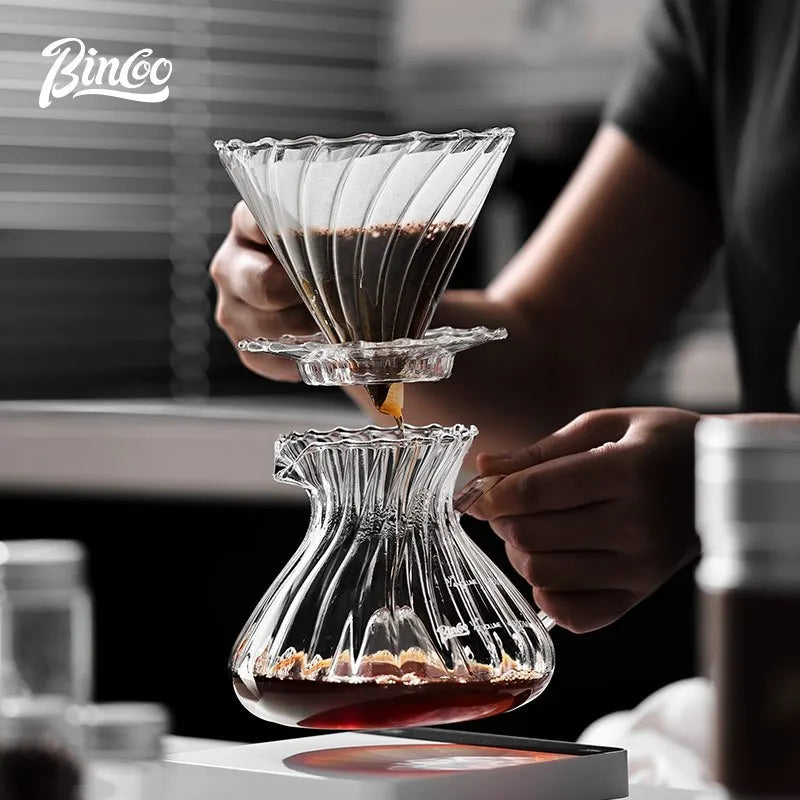 Bincoo Borosilicate Glass Pour Over Coffee Server Carafe Pour Over Coffee Server Qst