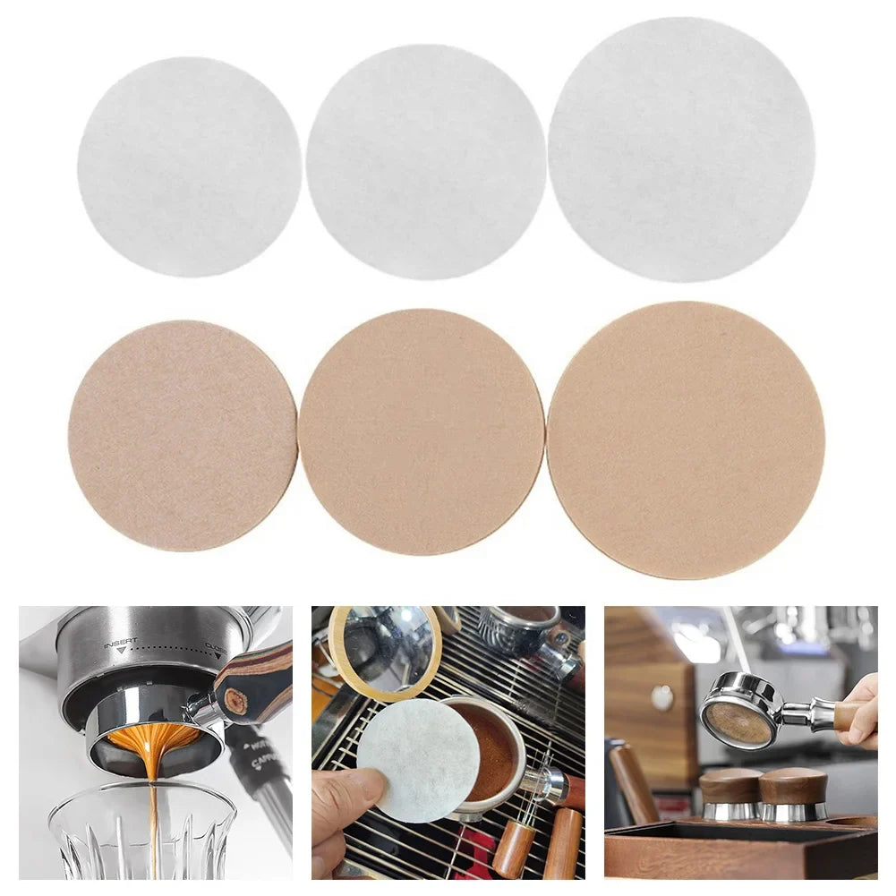 Espresso Filter Papers 51mm 53mm – 100pc White Brown Natural Espresso Filter Paper Qme
