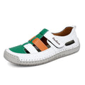 Women's Leather Flat Sandals – Roman Gladiator Beach Shoes Women's Flat Sandals Qst White 43