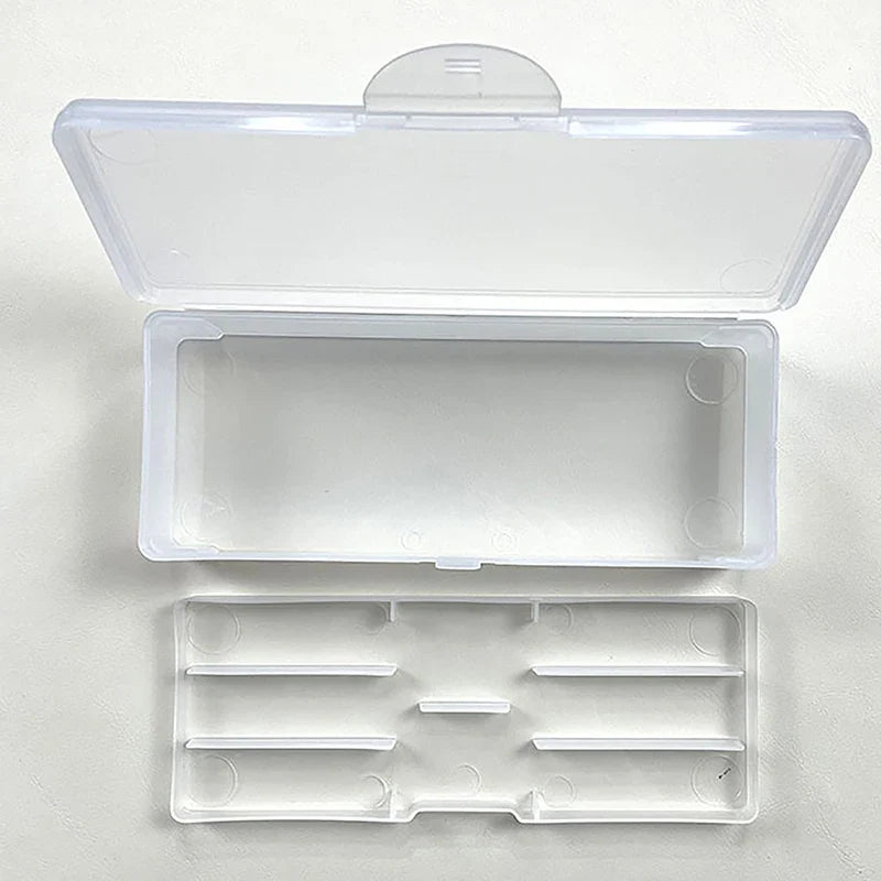 Clear Double-Layer Nail Buffer & File Storage Container Nail Tool Organizer Qme