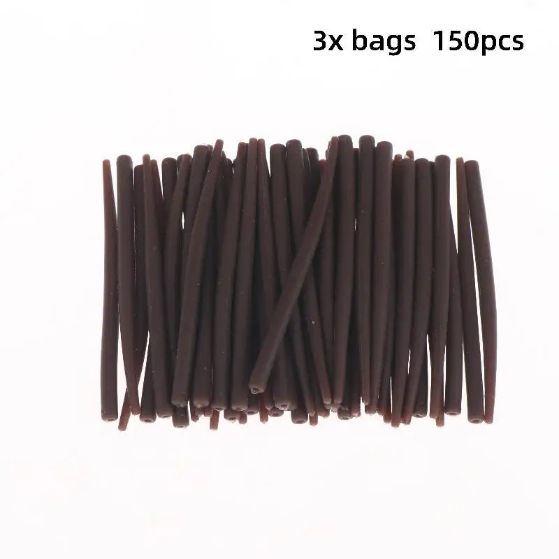 50 Carp Fishing Rig Anti Tangle Sleeves Terminal Accessories Fishing Rig Sleeves Qme Coffee 150pcs