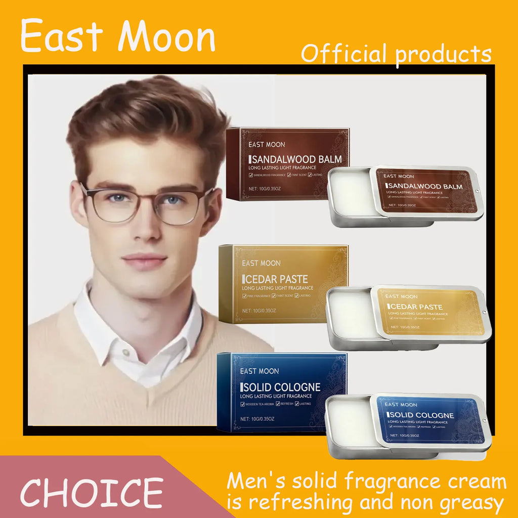 Men's Sandalwood Solid Fragrance Balm – Portable Long-Lasting Scent Solid Fragrance Balm Qst