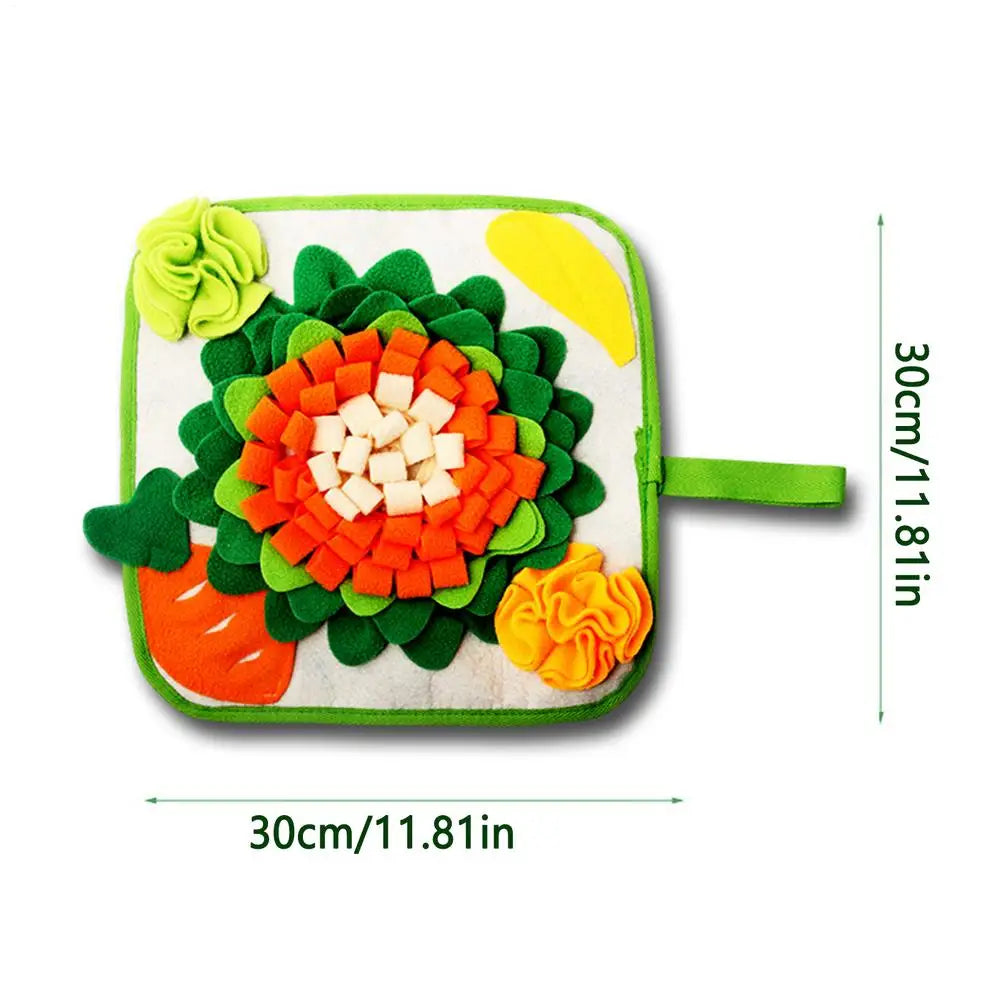 Rabbit Snuffle Foraging Mat – Interactive Pet Enrichment Toy Pet Foraging Toy Qst Orange