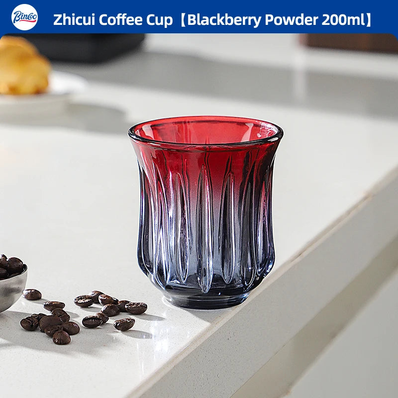 Bincoo Retro Glass Coffee Cup – Espresso Latte 90–400ml Glass Coffee Cup Qst Blackberry 200ml