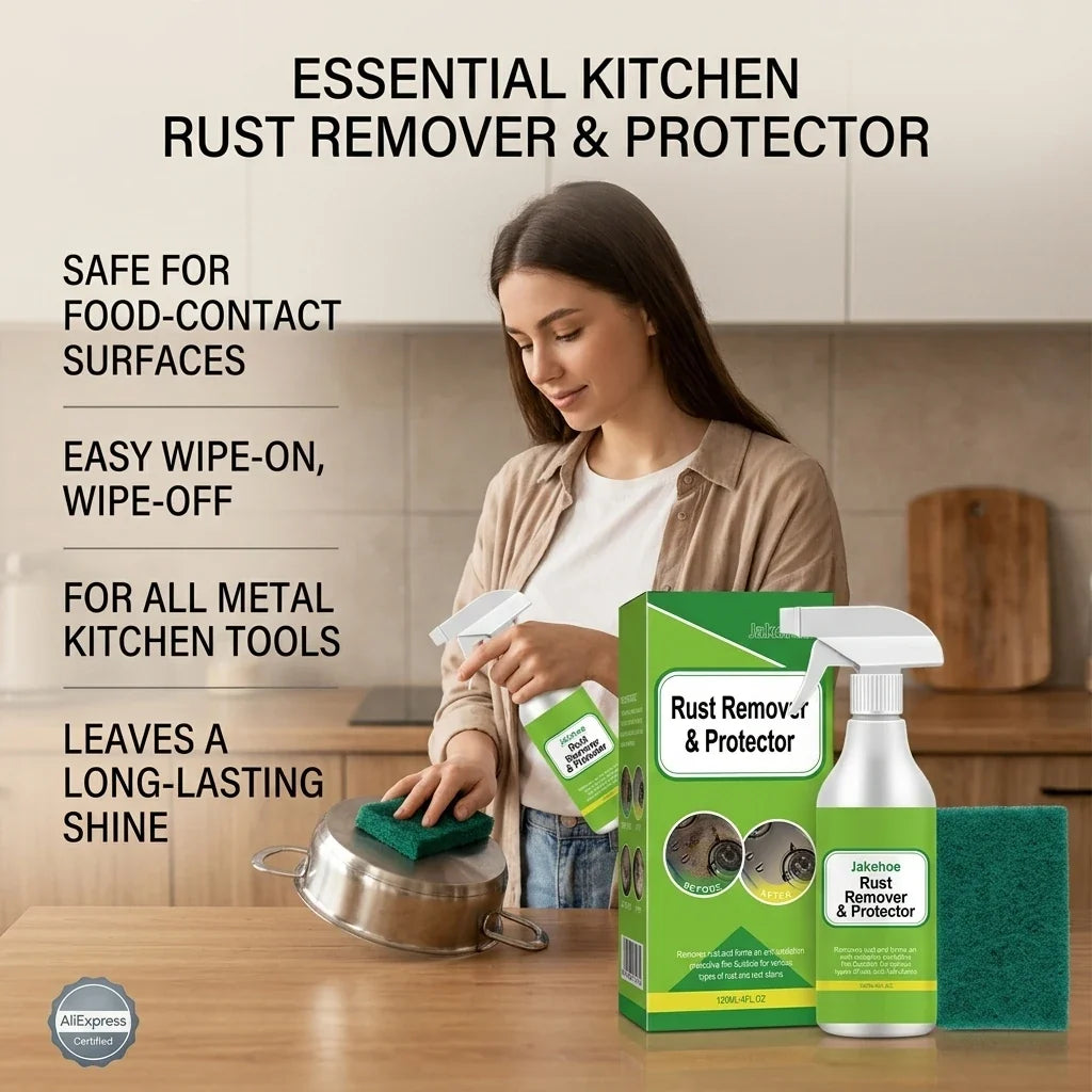 Metal Rust Remover Spray – Fast-Acting Anti-Oxidation Cleaner Rust Remover Spray Qme