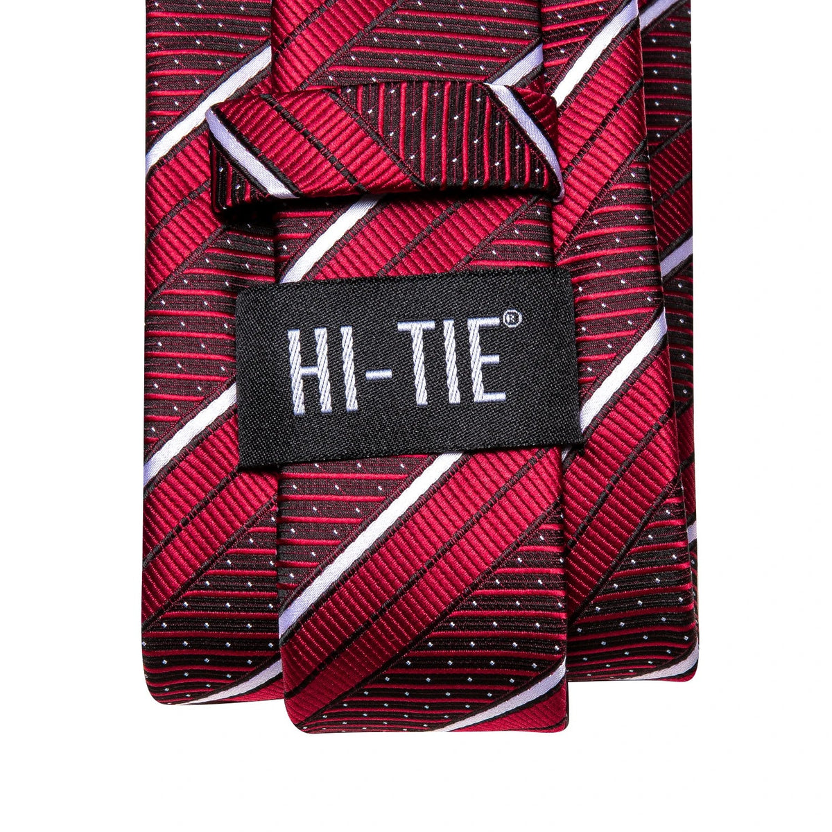 Men's Striped Silk Necktie & Pocket Square Set | Hi-Tie Necktie & Pocket Square Set Qme
