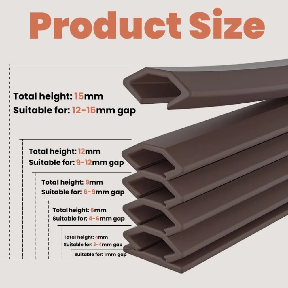 6M Self-Adhesive TPE Door & Window Sealing Weatherstrip Door Sealing Strip Qme