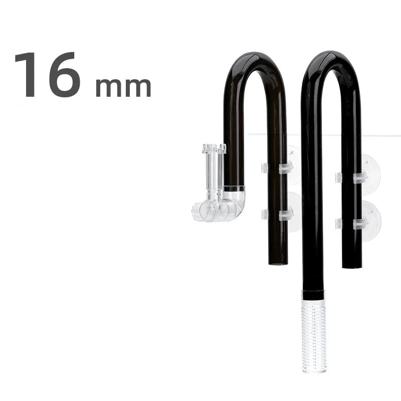 AQUAPRO Aquarium Inflow Outflow Skimmer Filter Pipe Set Aquarium Skimmer Set Qme Black 16