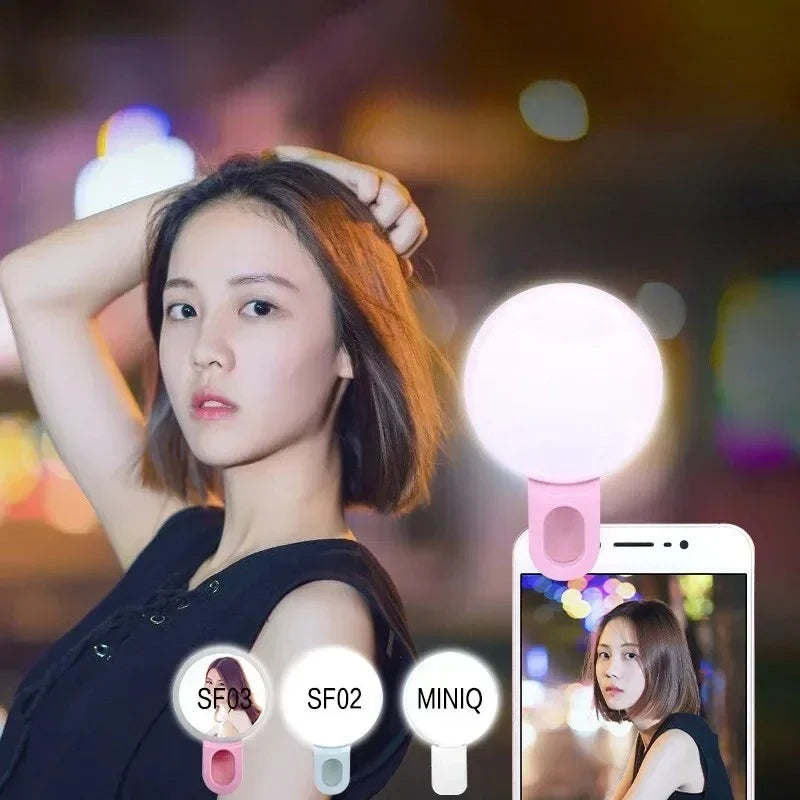 Mini LED Selfie Ring Light – Clip-On Phone Fill Light Clip-On Selfie Ring Light Qme