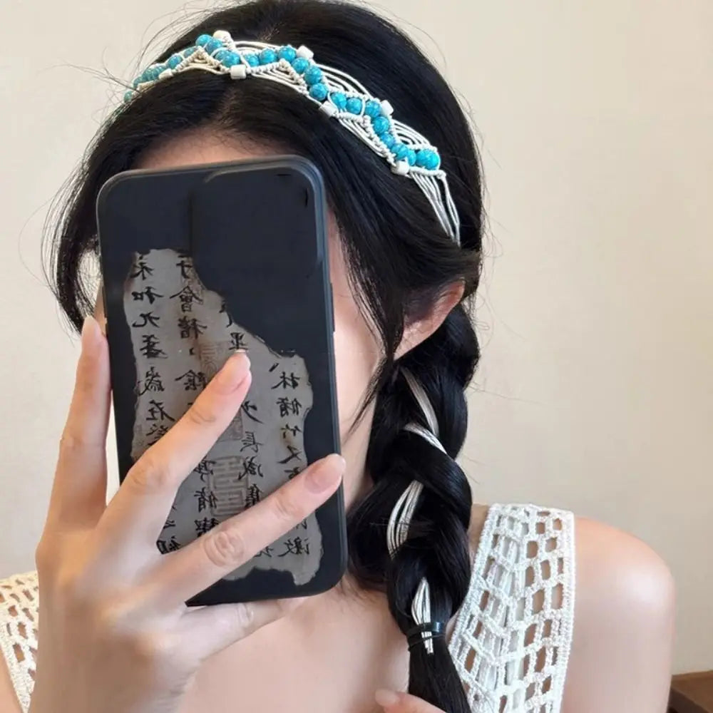 Woven Bohemian Waist Chain Belt & Hair Band | 3 Colors Woven Belt Accessory Qme