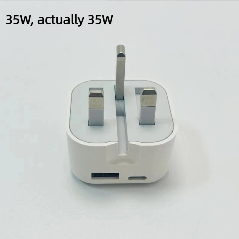 UK GB Plug USB-C Fast Wall Charger 35W PD QC3.0 – White USB-C Wall Charger Qst A2