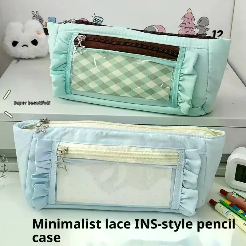 Large Capacity Aesthetic Pencil Case & Pen Pouch | Fabric Pencil Case Pouch Qme