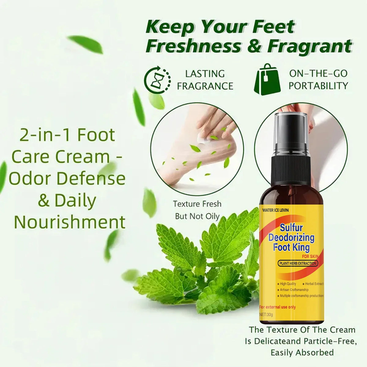 Sulfur Herbal Foot Deodorizing Spray – Odor Control & Moisture Foot Deodorizing Spray Qme