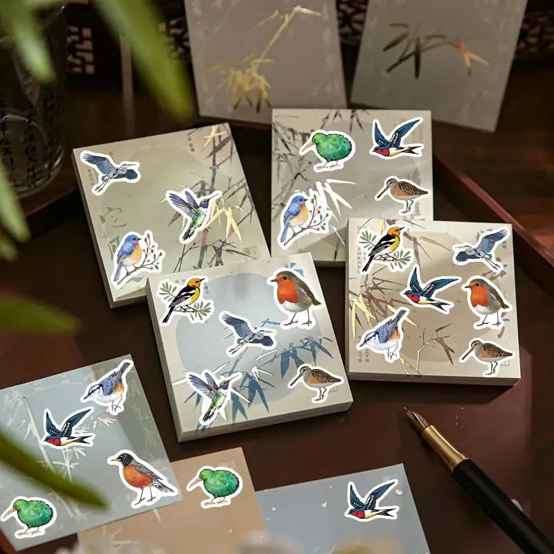 Bird Roll Stickers – Waterproof PVC Decals for Scrapbook & More Decorative Sticker Roll Qme