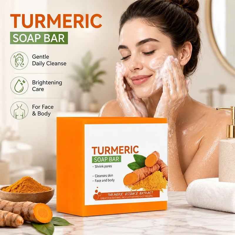 LGRAMER Turmeric Soap Bar 100g – Face & Body Cleanser Facial Body Soap Qst
