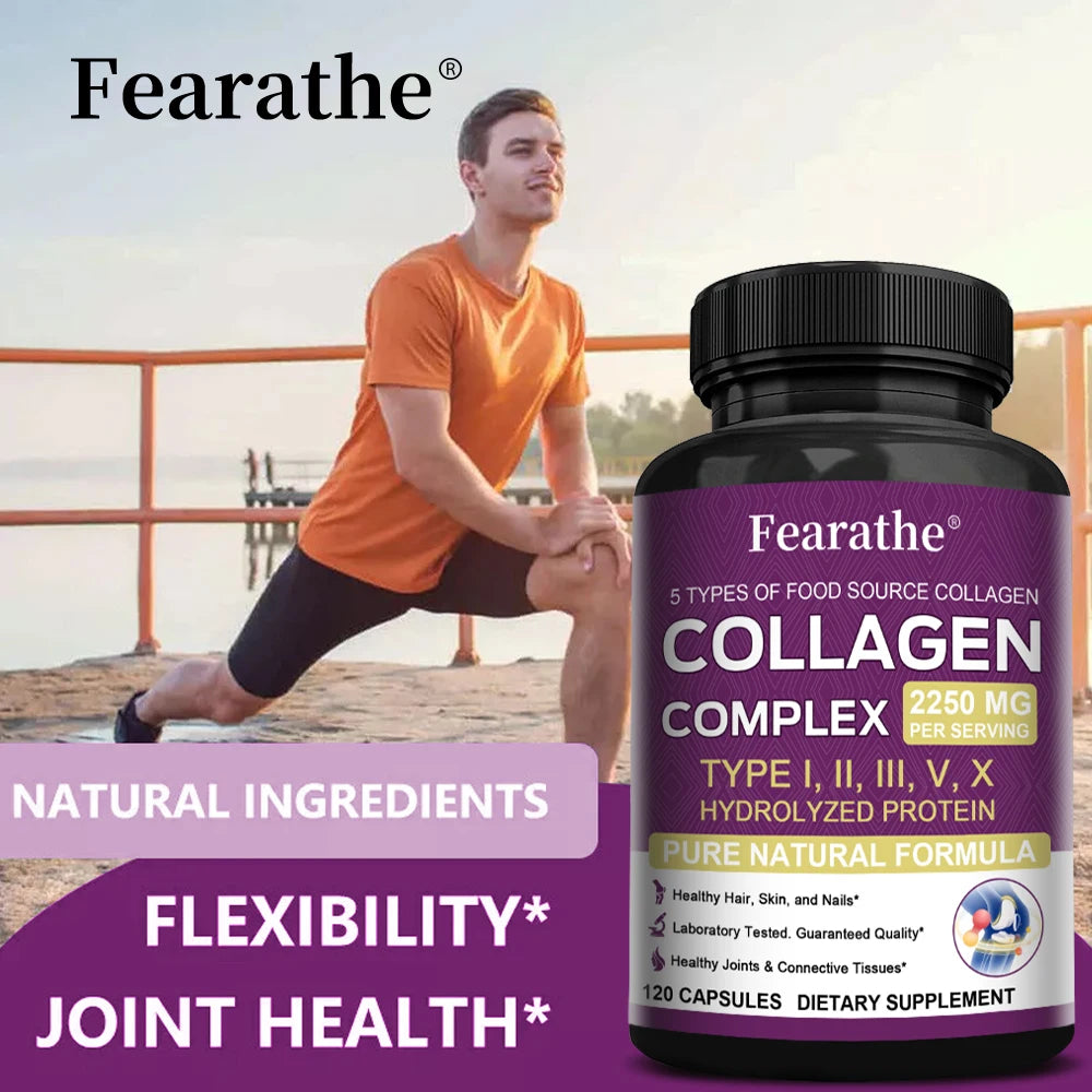 VITALXTRA Multi-Collagen Capsules – Types I II III V X Collagen Supplement Qst