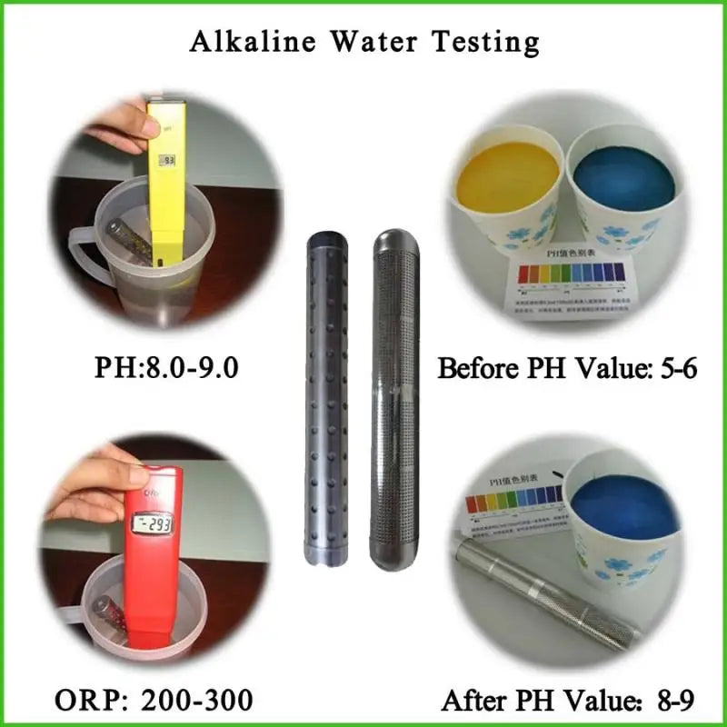 Alkaline Water Stick – Stainless Steel pH Ionizer & Filter Alkaline Water Filter Qst